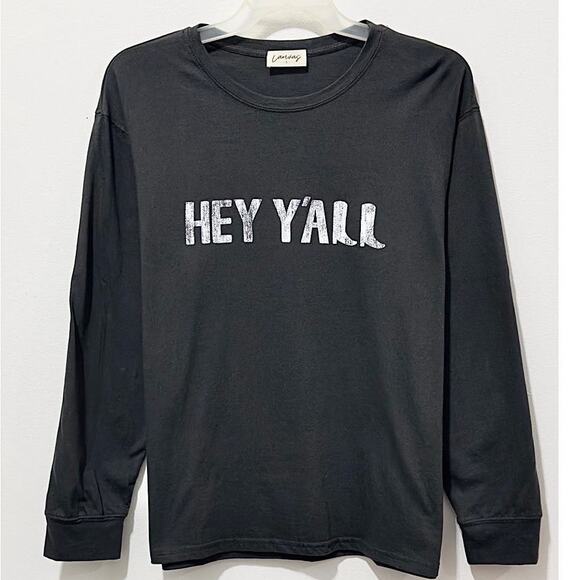 NWT: Refined Canvas - Women's Long Sleeve, Relaxed, Hey Y'all Graphic Tee (S) - Picture 1 of 4